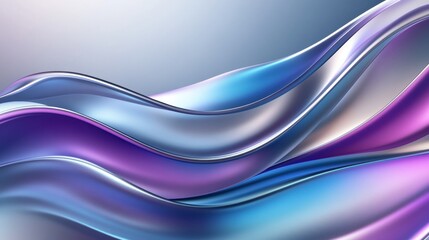 Aufkleber - Colorful abstract 3D waves create a fluid motion effect with vibrant gradients and smooth transitions. Generative AI