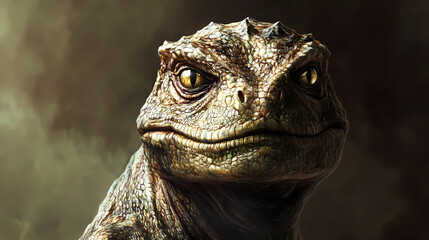 Naklejka na meble Portrait of a reptiloid. anthropomorphic lizard man. digital illustration. Draconian. Illustration
