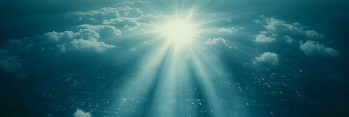 Wall Mural - Celestial Rays 3D Background