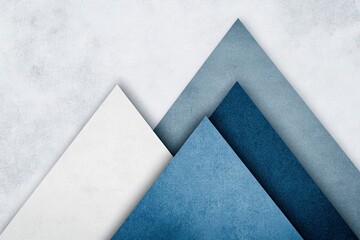 Poster - Abstract Blue and White Triangular Composition: A Modern Geometric Design