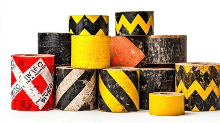 Poster - Multicolored Geometric Wooden Blocks in Abstract Arrangement