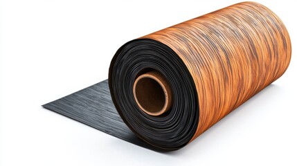 Poster - coiled industrial roll of plastic or rubber material for manufacturing and construction
