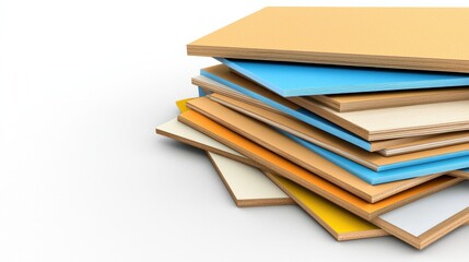 Poster - Stacked Textbooks and Notebooks on Desk with Copy Space