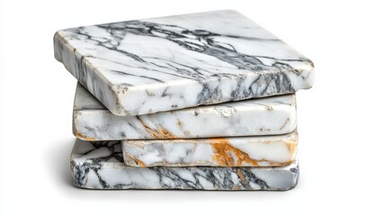 Poster - Stacked Marble Stone Tiles with Elegant Geometric Pattern Design