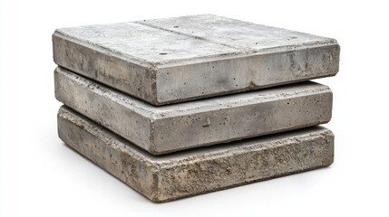 Poster - Stacked Concrete Blocks in Geometric Arrangement for Minimal Design Backdrop