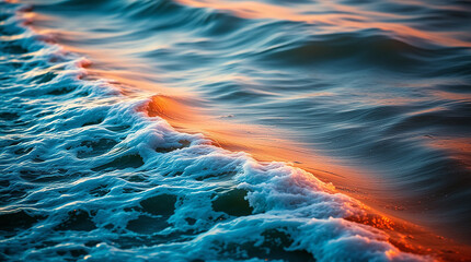 Poster - Ocean wave at sunset.  Vibrant colors and texture.