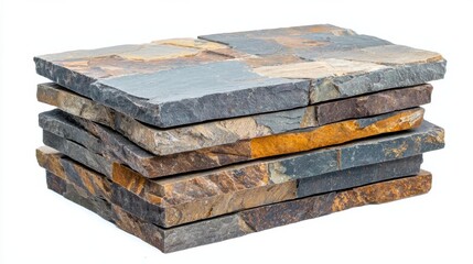 Poster - Stacked Slate Tiles in Earthy Tones for Rustic and Modern Architectural Designs
