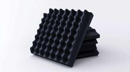 Poster - Sleek Black Cube Shapes in Minimalist Architectural Arrangement