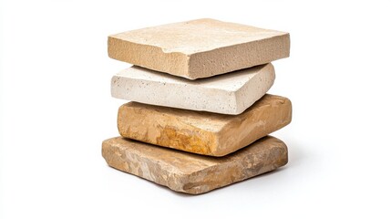Poster - Minimalist Stacked Arrangement of Various Building Materials