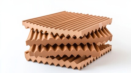 Poster - Stacked Wooden Blocks with Textured Patterns for Interior Design and Architecture