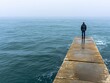 © AHNH2 - Person on Pier Gazing at the Ocean Horizon