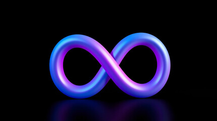 Poster - Infinity Symbol, Purple Blue Gradient, 3D Render