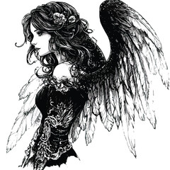 Wall Mural - angel clip art, clip art concept