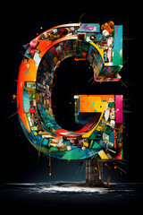 Artful and Dynamic Representation of DG Alphabet in Vibrant Colors and Textures