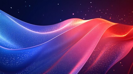 Leinwandbilder - Flowing fabric texture of the American flag waving gently in the breeze under a deep blue sky. Generative AI