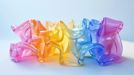 Poster - Abstract colorful glass shapes.