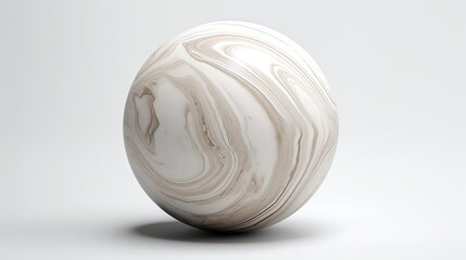 Poster - Abstract sphere with beige and white marble texture.