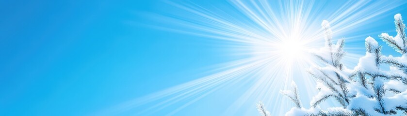 Wall Mural - Stunning blue sky with snow texture overlay, perfect for winterthemed designs and festive projects