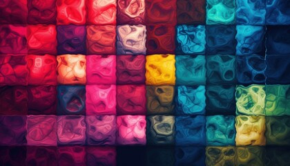 Poster - Vibrant Texture Patterns with Colorful Abstract Cubes in a Multicolor Display for Stunning Visuals and Backgrounds