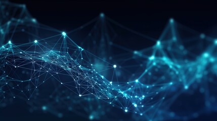 Aufkleber - abstract blue background with interconnected lines and points for futuristic and technological desig
