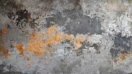 Urban Grunge Concrete Wall Textures with Grey and Orange Patterns