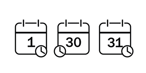 Poster - calendar line icon/symbol. Calendar or appointment schedule flat icon icon for apps and websites. vector.

