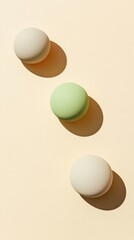Aufkleber - Pastel Spheres on Neutral Background with Soft Shadows