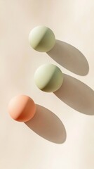Fototapete - Minimalist Pastel Spheres Elegant Composition on Neutral Background