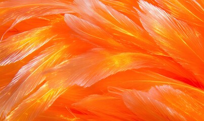 Poster - Close-up of vibrant orange feathers, showing texture and detail.
