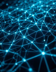 Poster - Abstract Network Nodes Connected By Lines