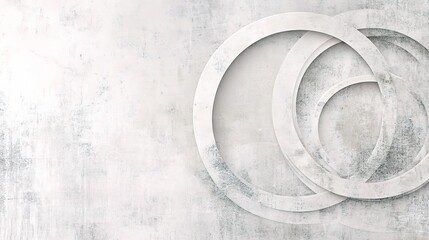 Poster - Abstract White Background with Circle and Ring Design Elements