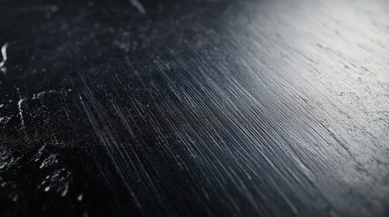 Poster - Textured Surface of a Dark Table with Subtle Light Reflection