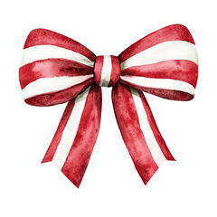 Stylish red and white striped bow decoration.