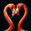 © Kanok - A pair of flamingos forming a heart shape with their long, elegant necks