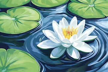 Sticker - water lily flower