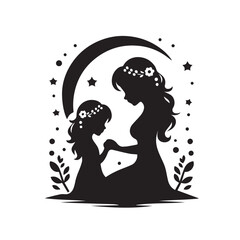 Wall Mural - Sister silhouette vector design