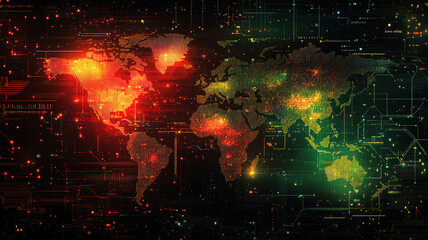 Wall Mural - Global Connectivity in Digital Finance: Mobile Internet and Online Transactions