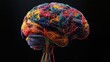 © At My Hat - Colorful yarn shaped like a brain; complex, tangled threads. Illustrates creativity, complexity, or the interconnectedness of ideas.