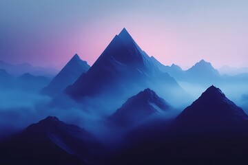 Wall Mural - sunset in the mountains