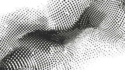 Abstract halftone wave dotted background - futuristic twisted grunge pattern with dot circles - modern optical pop art texture for posters, business cards, cover designs, labels, stickers