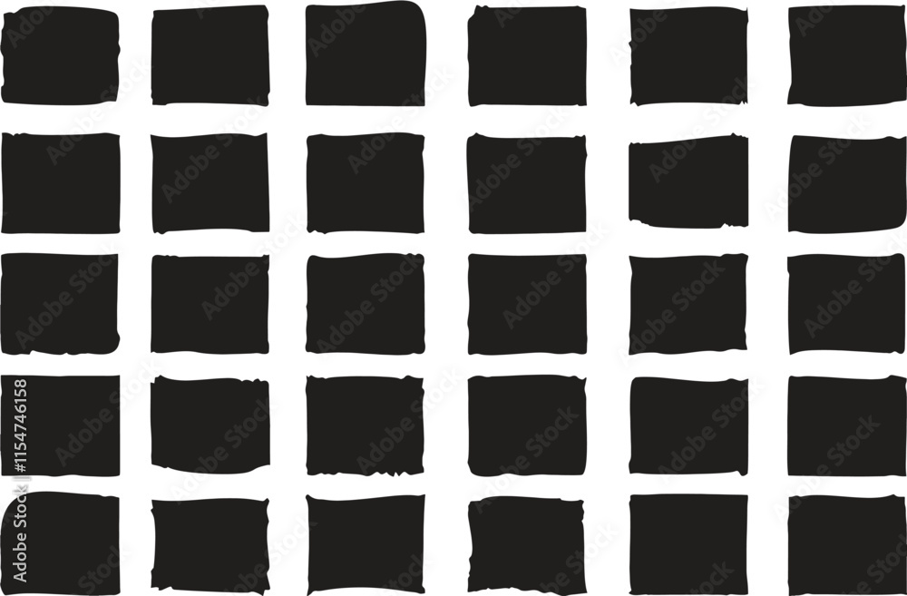 Grunge Distressed Square Shapes backgrounds. Hand drawn isolated for ...