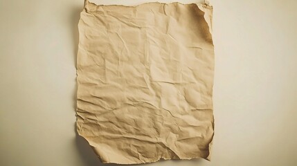 Poster - Vintage Sepia Toned Paper Sheet with Crinkled Texture and Edge
