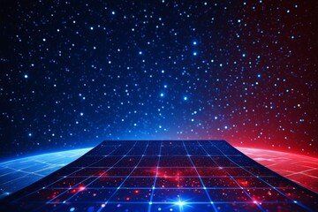 Wall Mural - arafed view of a futuristic space station with a glowing grid