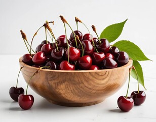 Wall Mural - cherries in a bowl