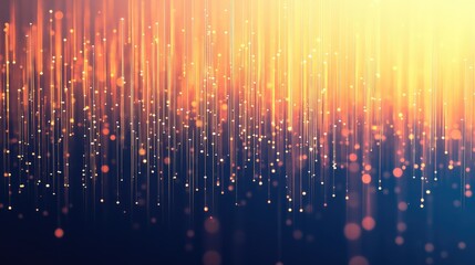 Poster - Abstract Background of Vertical Lines and Glowing Particles