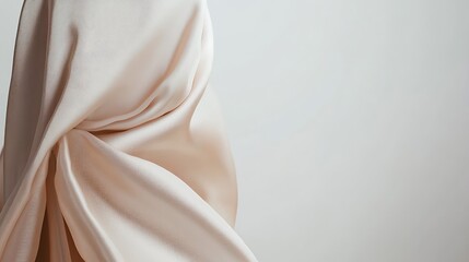 Poster - Soft and Flowing Fabric in Gentle Beige Tones on Neutral Background