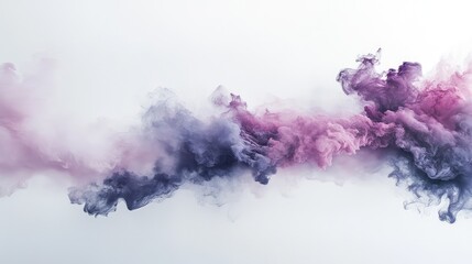 Poster - Colorful Smoke Swirls in Purple and Pink Against White Background