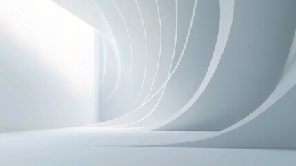 Poster - Smooth White and Gray Gradient Interior Room Background with Transition