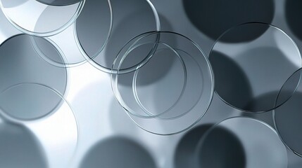 Poster - Modern Abstract Gray Background Featuring Transparent Circles