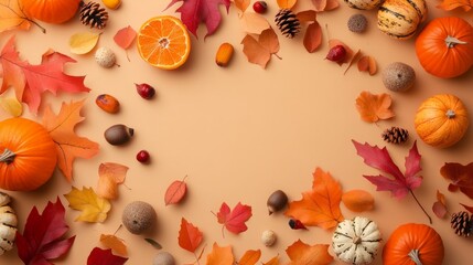 Autumn abstract background. Featuring warm oranges, reds, and browns. Highlighting the changing seasons, harvest, and cozy vibes. Ideal for autumn-themed events